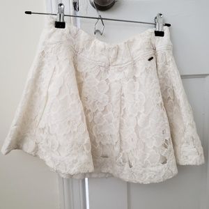 Hollister white lace skirt